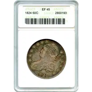 1824 50C Capped Bust Half Dollar ANACS XF-45 (2)