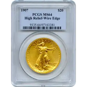 1907 $20 High Relief, Wire Edge