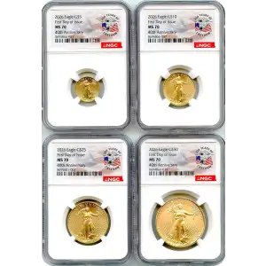 Gold American Eagle 4pc Mint Set (10)