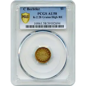 (1834-37) G$1 C. Bechtler, 28.G High Reeded Edge (4)