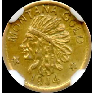 Territorial Gold -Western States Souvenir Gold--Montana Series Round $1 -Gold- 1 Dollar