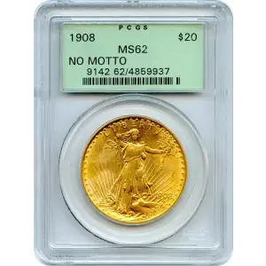 1908 $20 No Motto