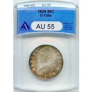 1826 50C Capped Bust Half Dollar ANACS AU-55