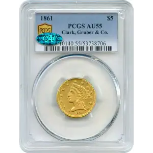 1861 $5 Clark, Gruber & Co. (4)