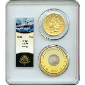 1854 $20 Kellogg & Co. S.S. Central America #2 (with Pinch) (2)