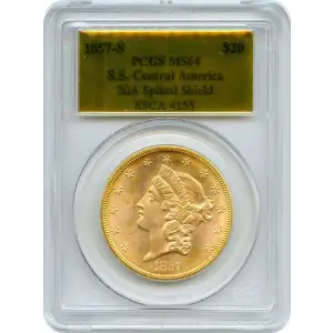 1857-S $20 Spiked Shield