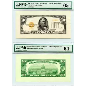 $50 1928 gold seal. Small Size Gold Certificates 2404