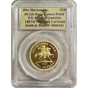 Territorial Gold 49er Horseman $10 Gold Modern Restrike