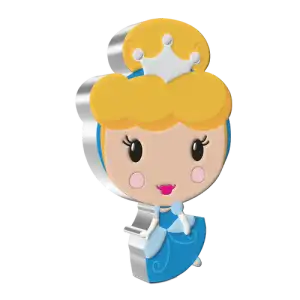 Disney Princess - 2021 1oz Cinderella Silver Chibi Coin (2)