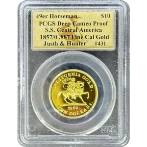 Territorial Gold 49er Horseman $10 Gold Modern Restrike (2)