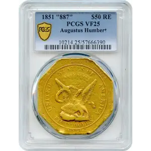 Territorial Gold - $50 Augustus Humbert, Assayer